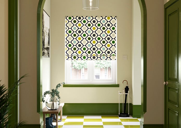 Orla Kiely Spot Flower, Blue Multi - Twist&Fit Roman Blind - Image 3
